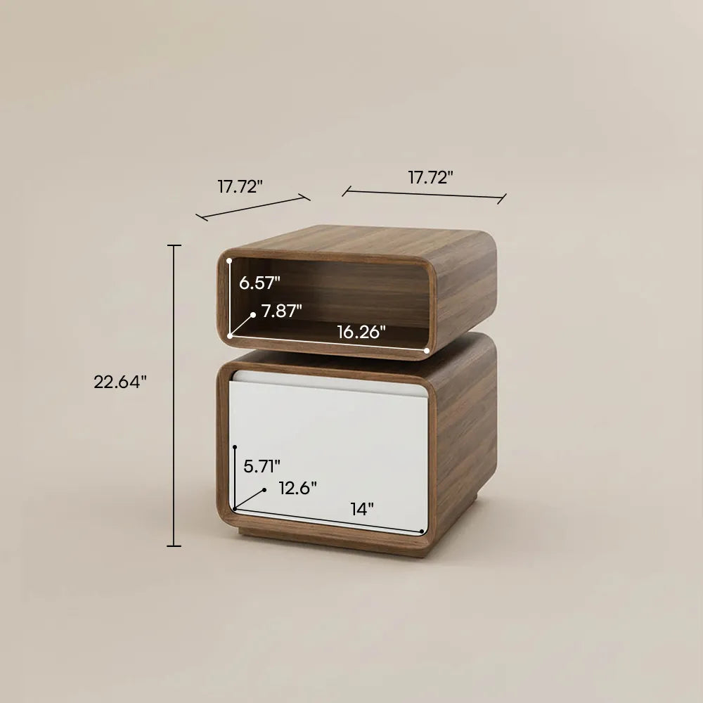 18" Modern Minimalist Side Table with Drawer