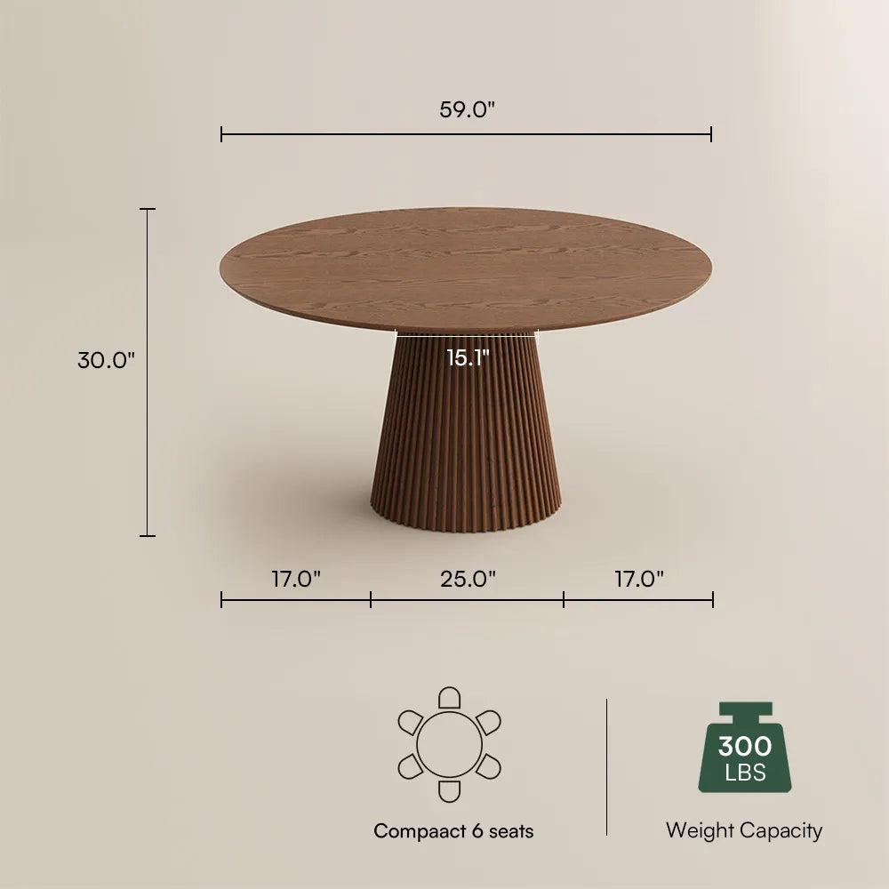 Silva-Round Wood Dining Table