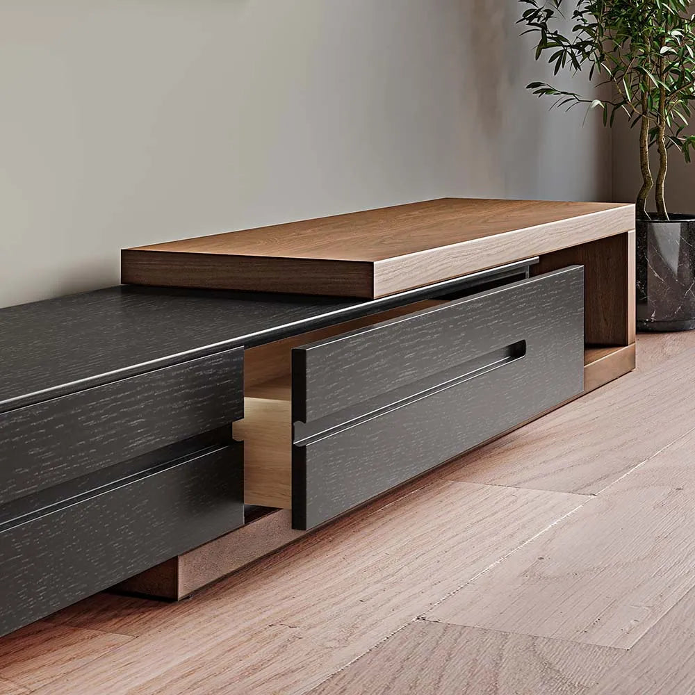 Meuble TV extensible noir moderne