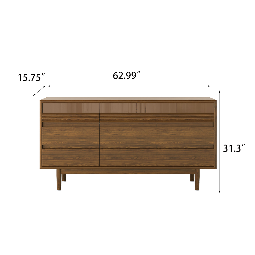Solid wood 6-drawer cabinet