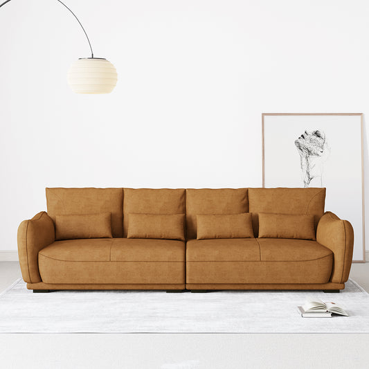 125.98-inch modern suede fabric sofa