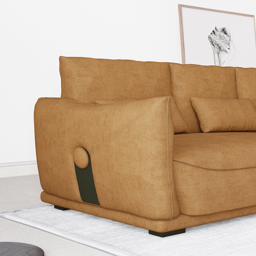 Canapé moderne en tissu suédé de 125,98 pouces