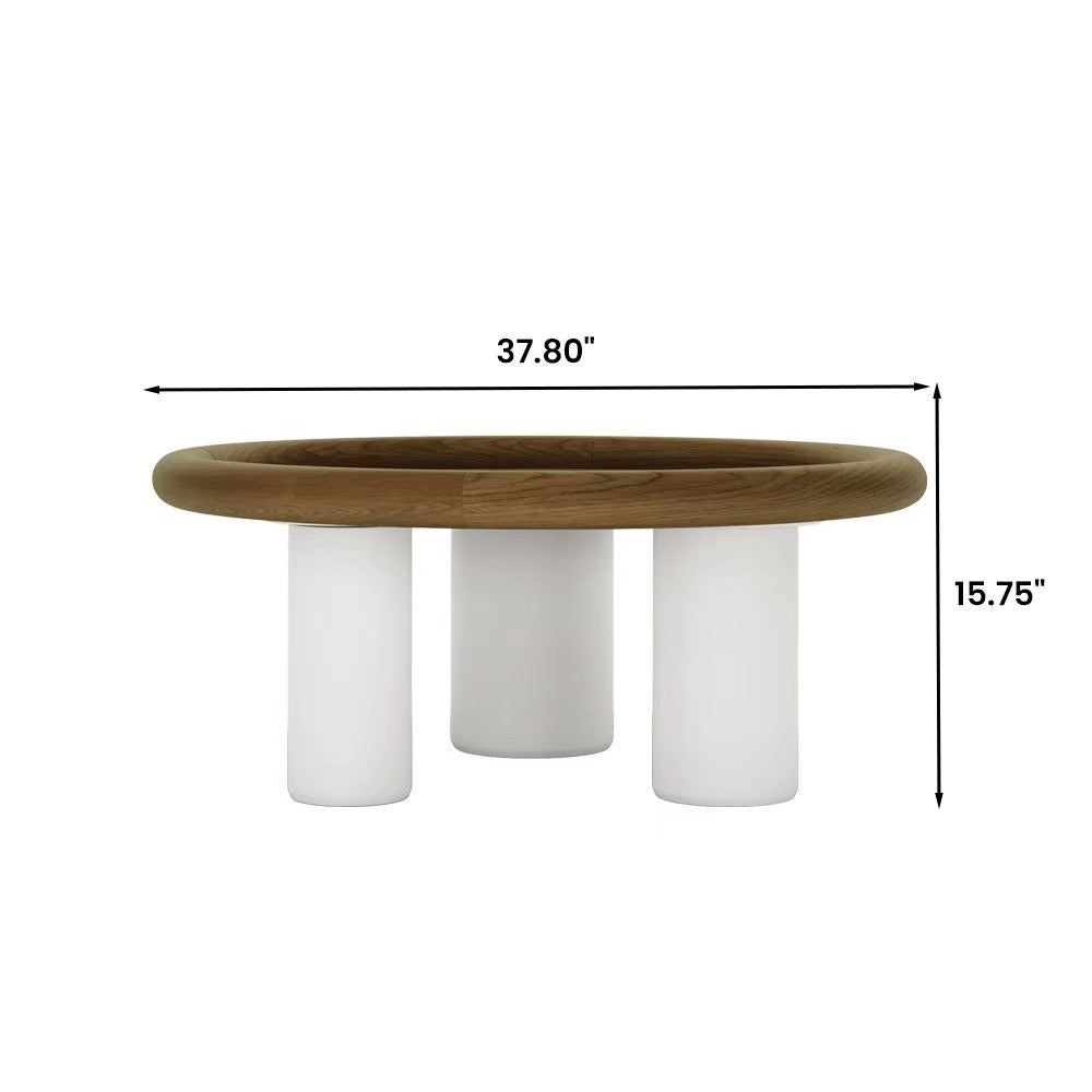Table basse moderne en bois massif de 37,8 pouces
