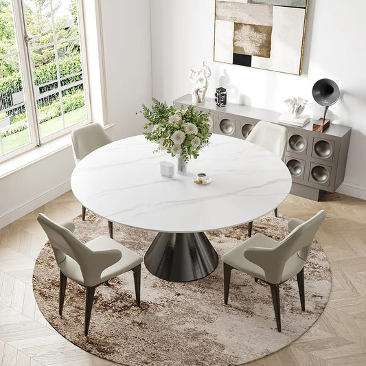 47 inch modern luxury round dining table for four