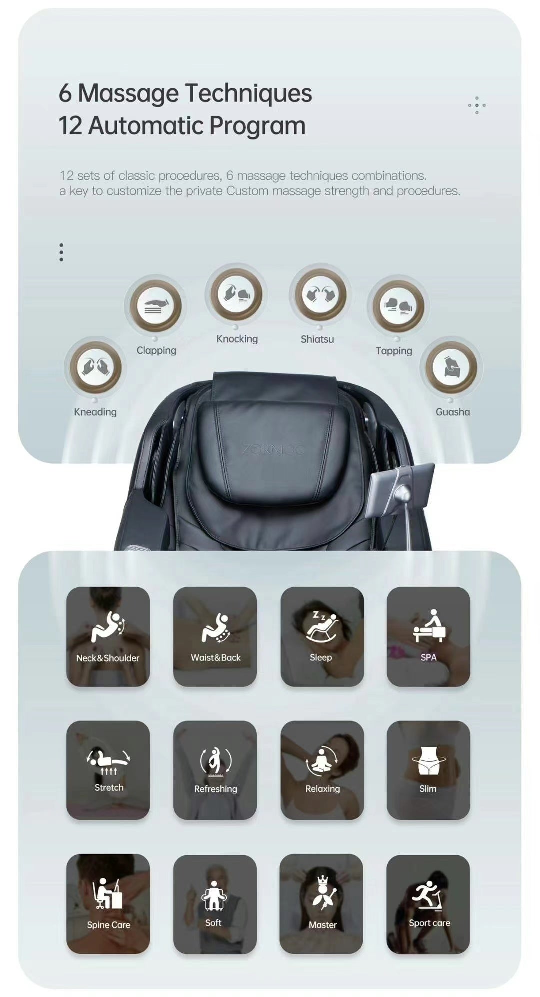 ZORMOO 4D Intelligent Full Body Massage Chair | SL Track · Zero Gravity · AI Body Detection