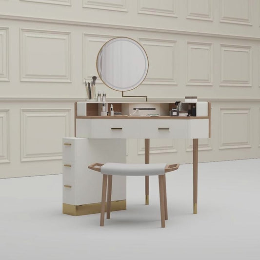 Corner Makeup Vanity With Lights