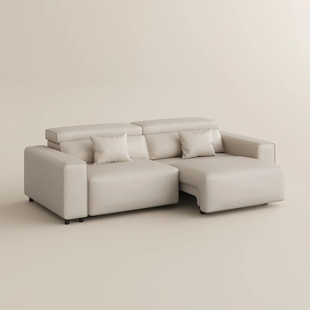 Luxury Leather Electric Pull Out Sofa Bed Slide Out Extendable Couch