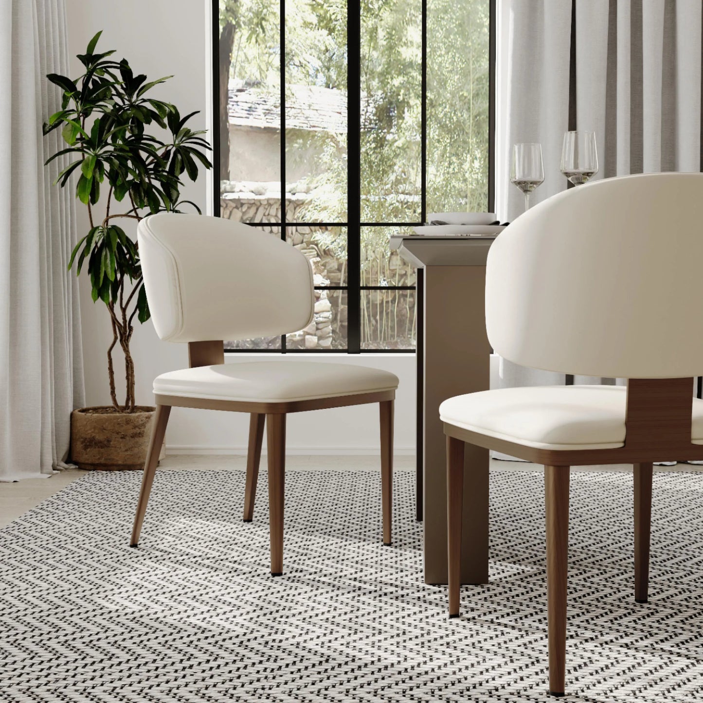 Aurelia-Modern Upholstered Dining Chairs Set of 2