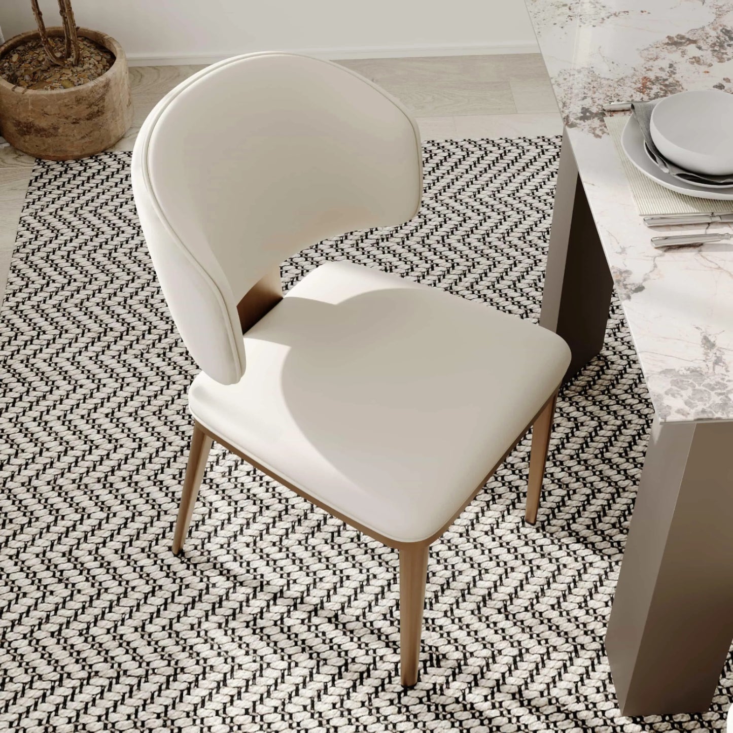 Aurelia-Modern Upholstered Dining Chairs Set of 2