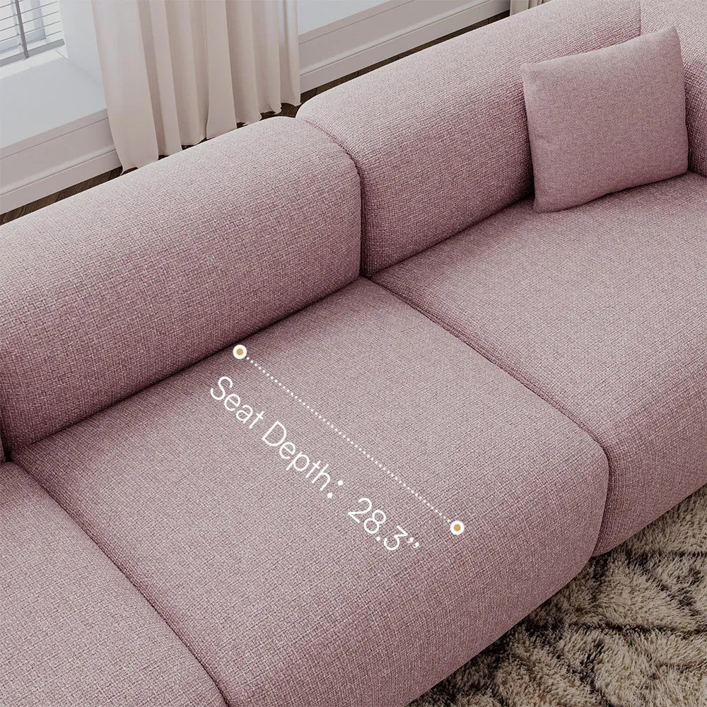 Simple Puce sofa chenille casual sofa set
