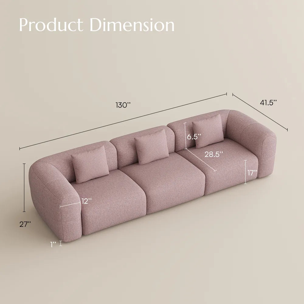 Simple Puce sofa chenille casual sofa set