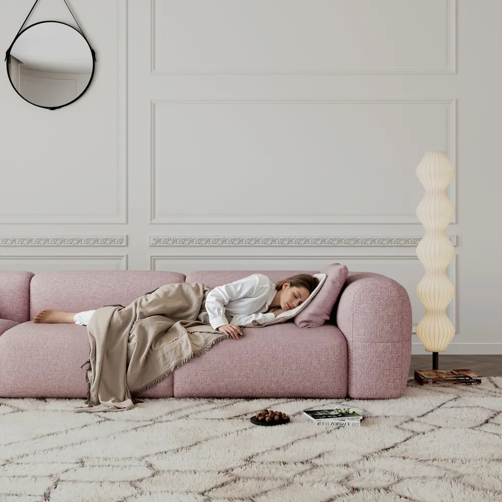 Simple Puce sofa chenille casual sofa set