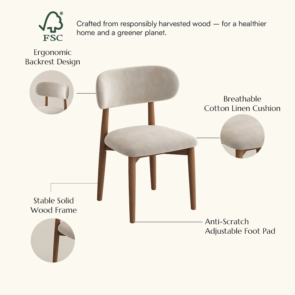 Lawson-Mid-Century Modern Wood Dining Chairs Set of 2