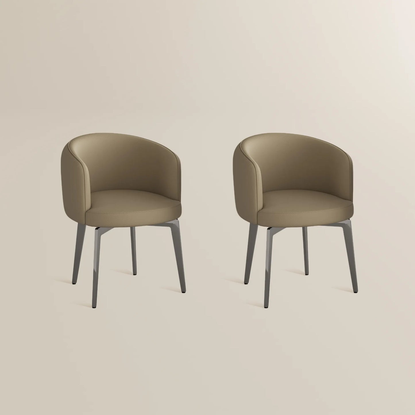 Modern Upholstered Barrel Dining Chairs Set of 2