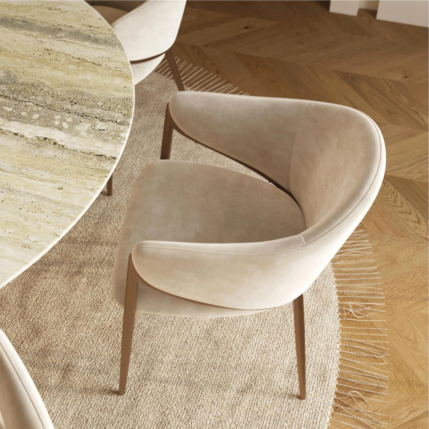 Alar-Mid-Century Modern Upholstered Dining Chairs Set of 2