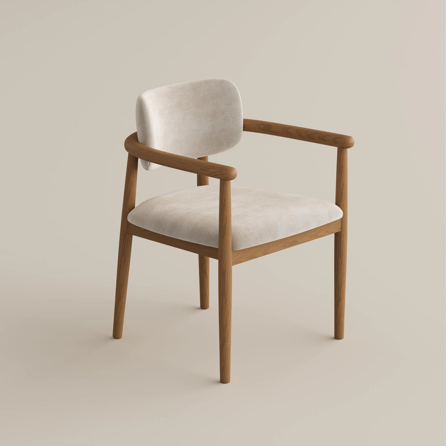 Mid-Century Modern Solid Wood Upholstered Dining Chair
