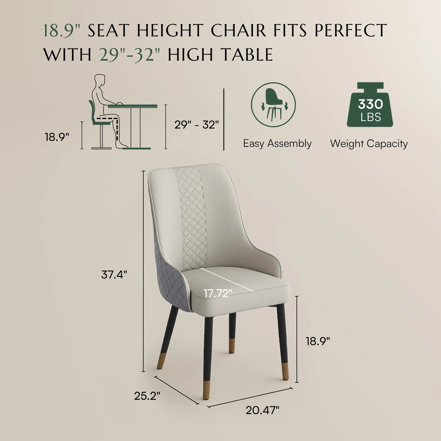 Modern Upholstered Dining Chairs Set of 2