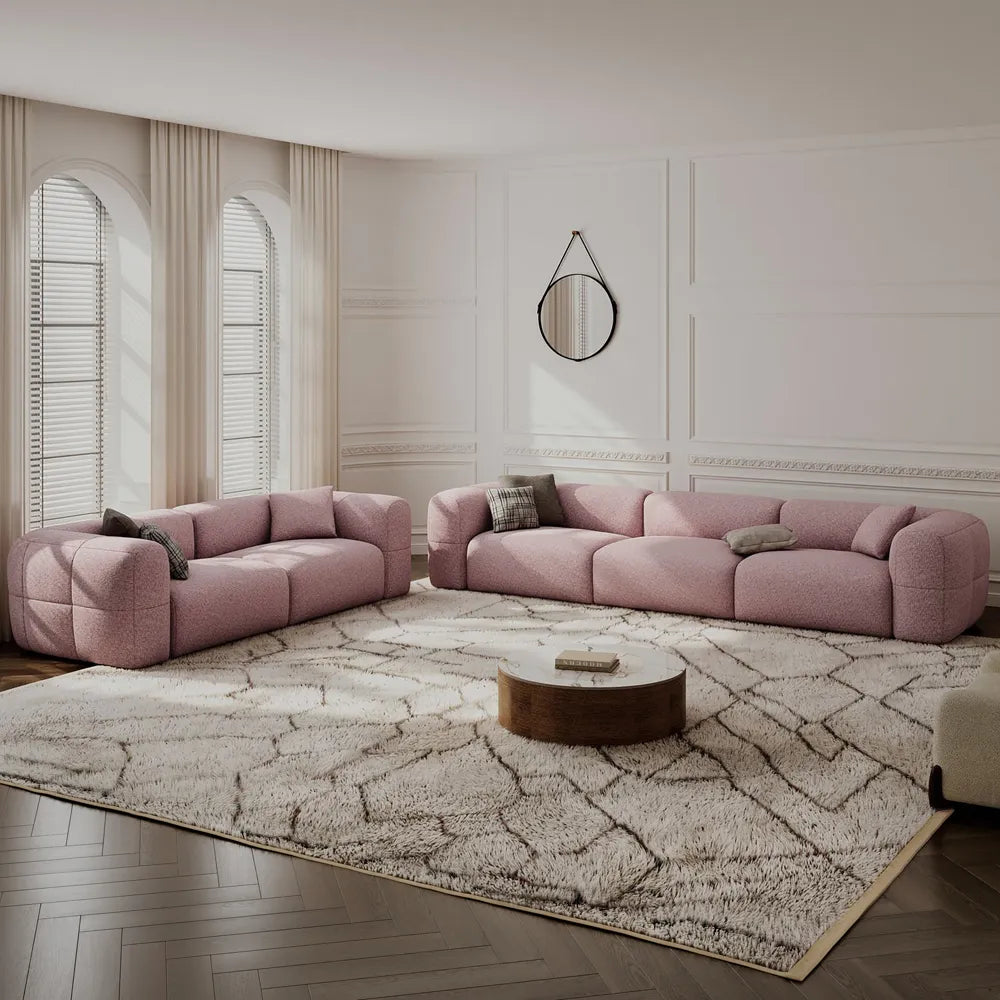 Simple Puce sofa chenille casual sofa set