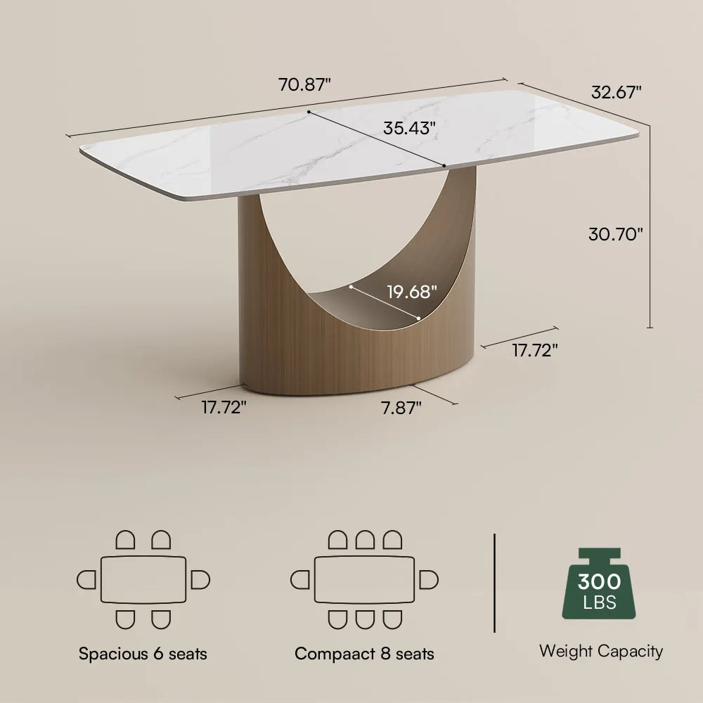Hobart - Rectangular Matte  Sintered Stone Dining Table