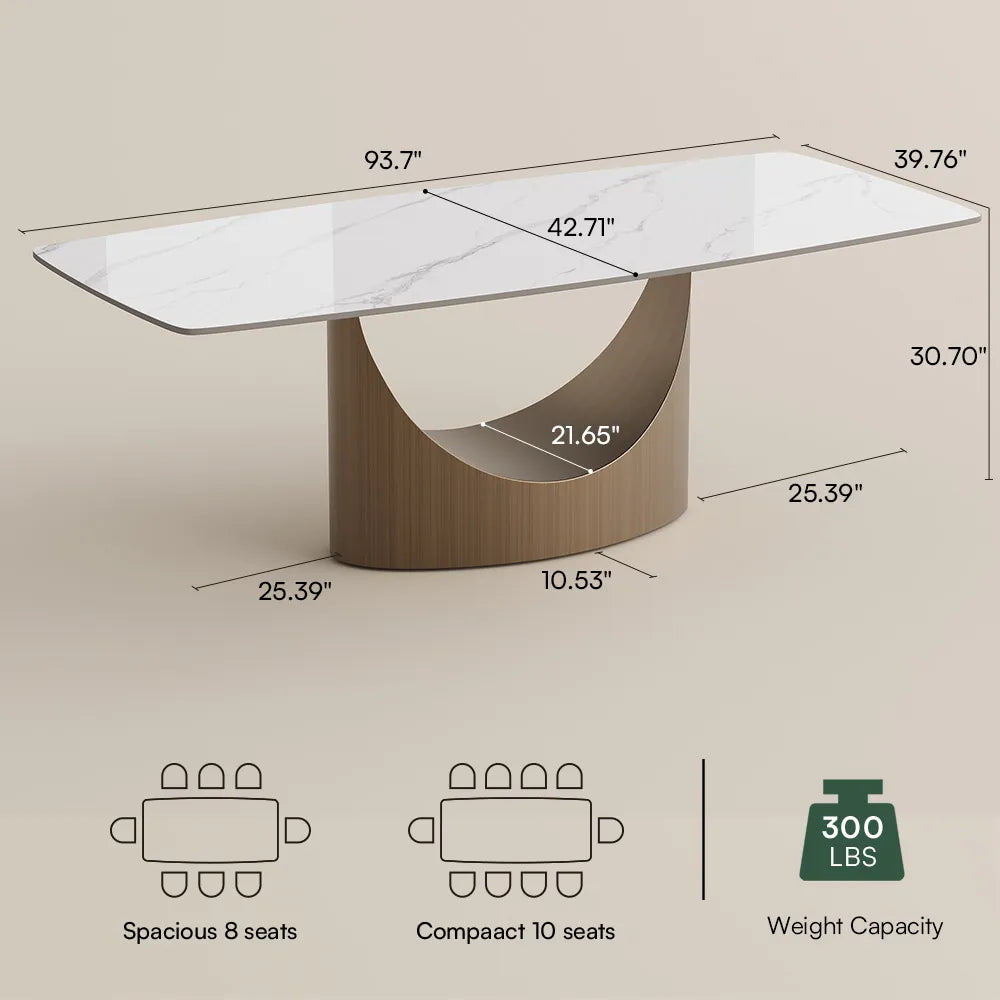 Hobart - Rectangular Matte  Sintered Stone Dining Table