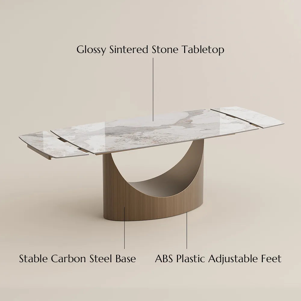 Hobart-Rectangular Sintered Stone Dining Table