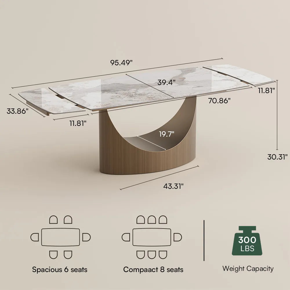 Hobart-Rectangular Sintered Stone Dining Table