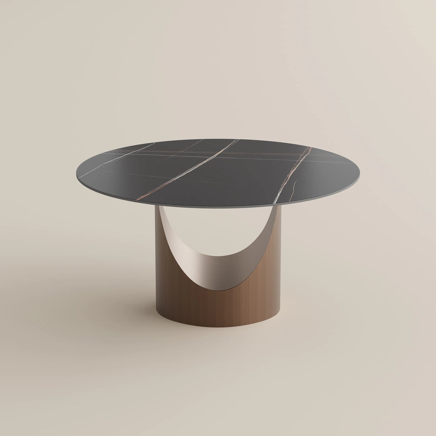 51in Hobart-Round Matte Sintered Stone Dining Table