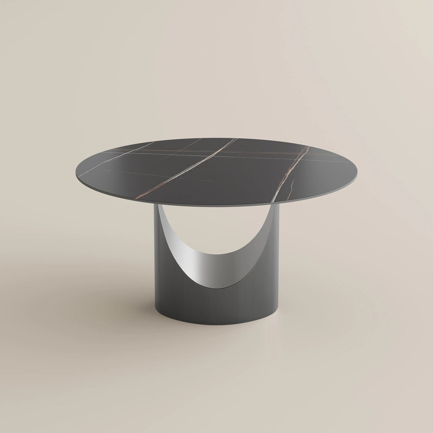 51in Hobart-Round Matte Sintered Stone Dining Table