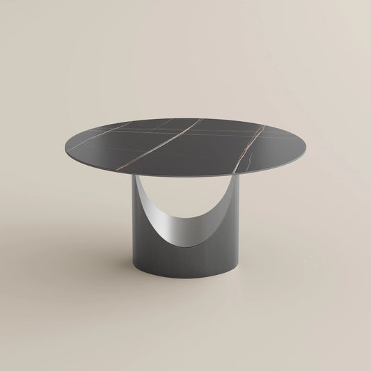 51in Hobart-Round Matte Sintered Stone Dining Table