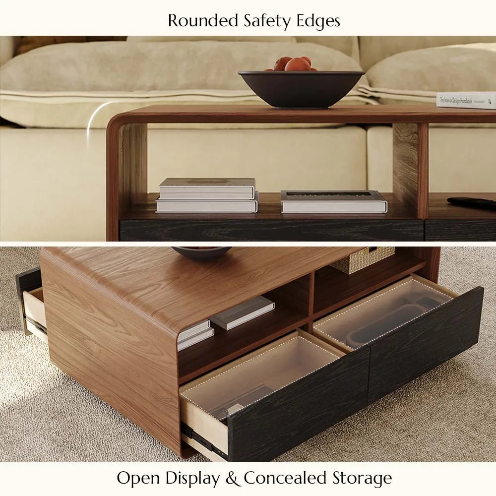 39" Rectangular Modern Coffee Table with Storage