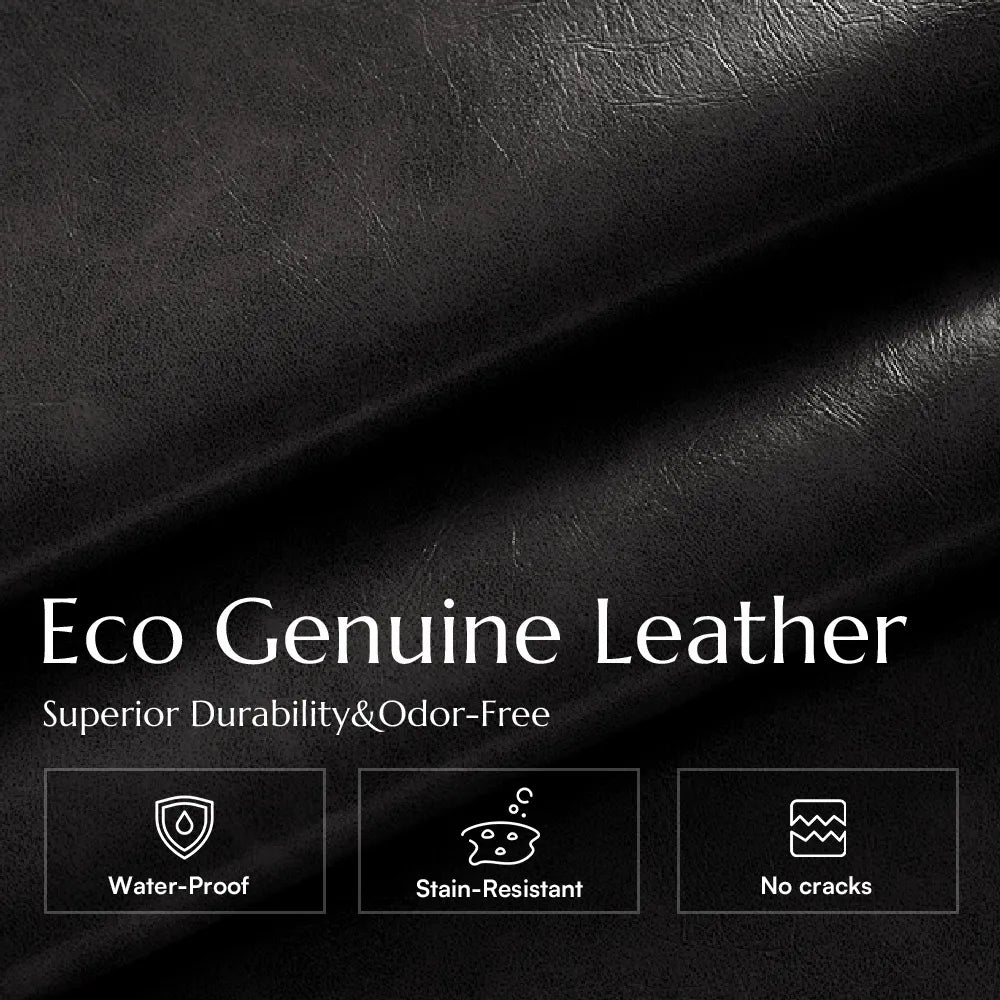 122 Inch Brown Genuine Leather Loveseat Sofa Mid Century Modern Couch