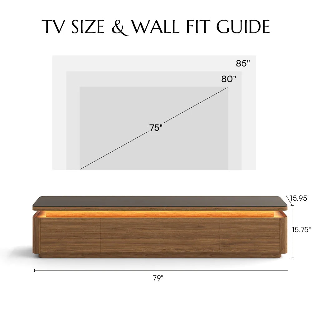 Aether-78.74" Mid-Century Modern TV Stand with Adjustable LED Lights