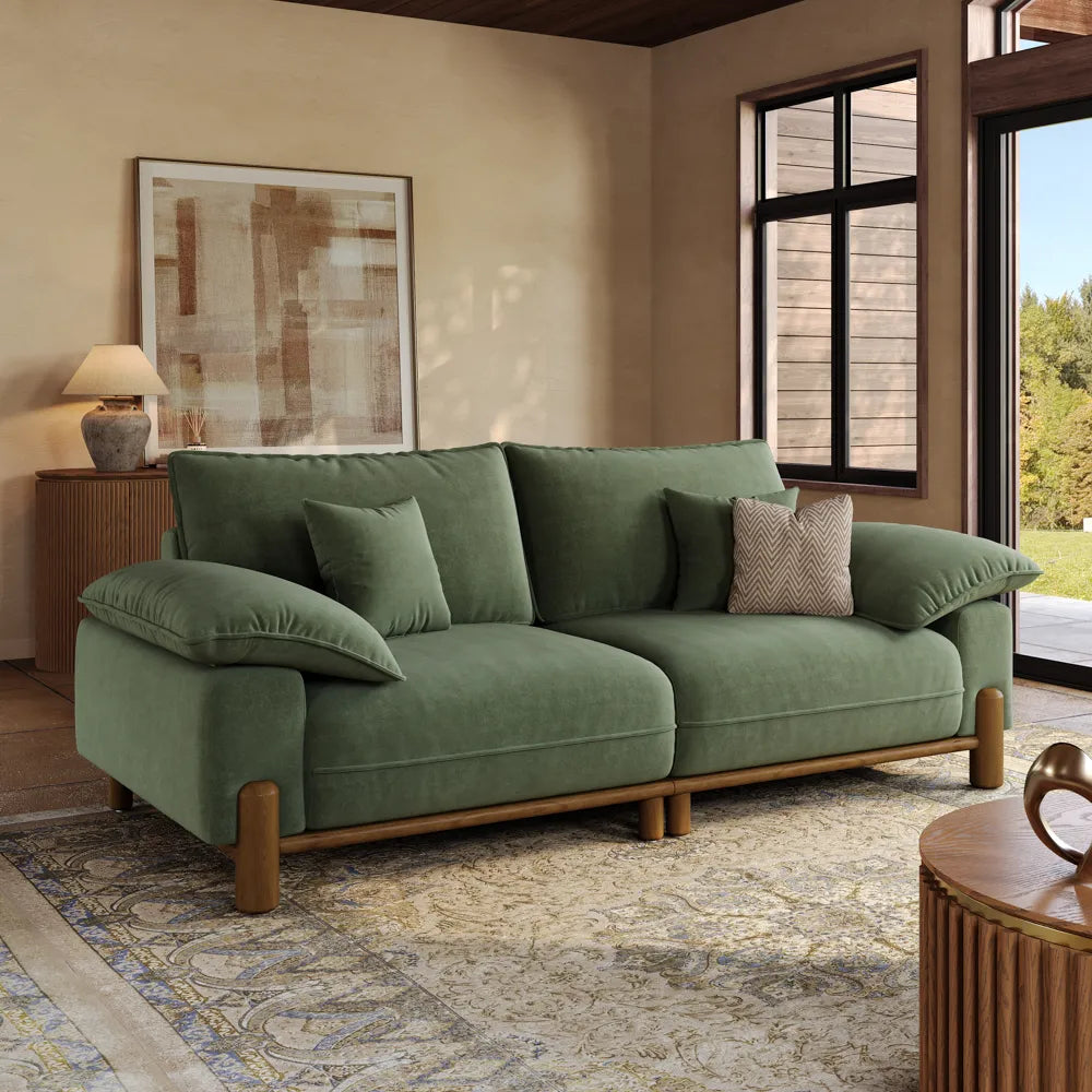Atticus Mid-Century Small Space Sofa - 2-3 Seats, with Pet-Friendly Fabric
