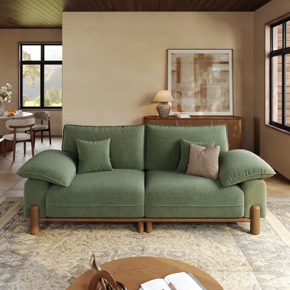 Atticus Mid-Century Small Space Sofa - 2-3 Seats, with Pet-Friendly Fabric