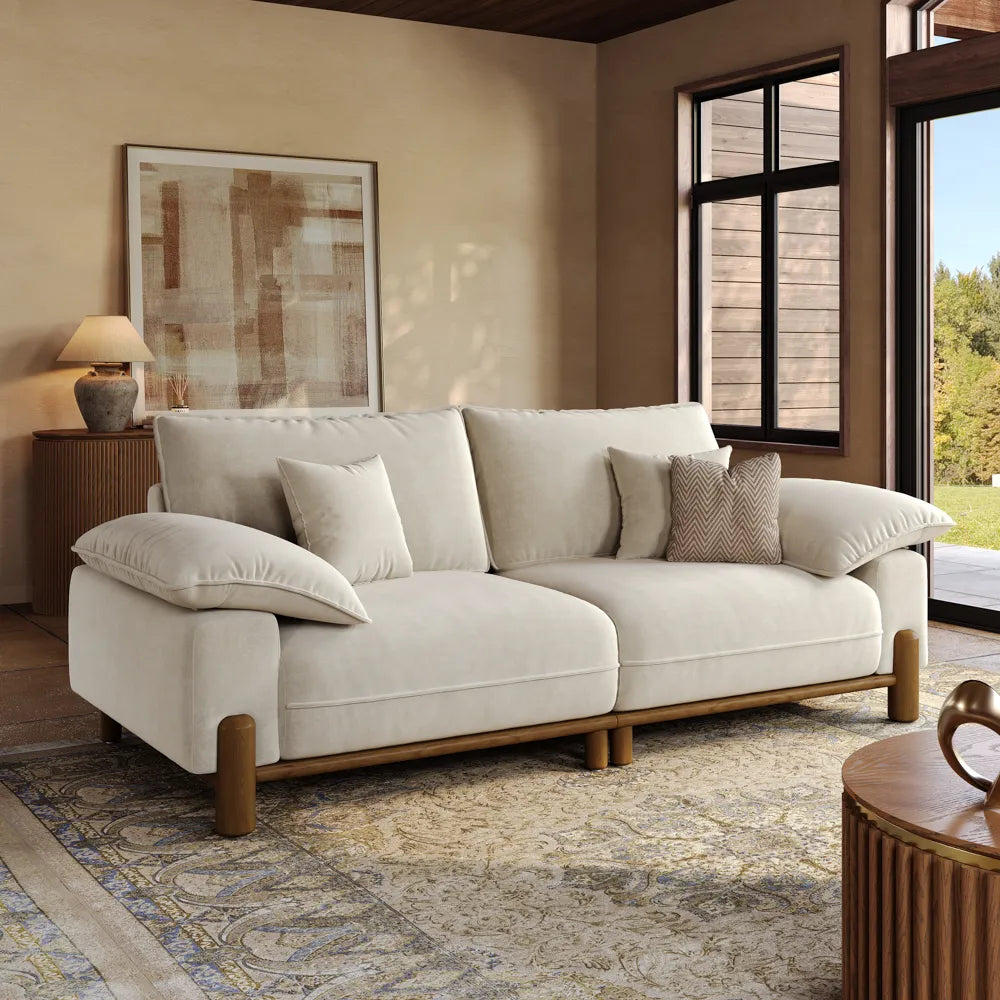 Atticus Mid-Century Small Space Sofa - 2-3 Seats, with Pet-Friendly Fabric