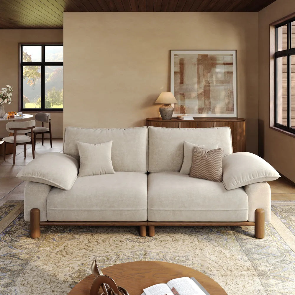 Atticus Mid-Century Small Space Sofa - 2-3 Seats, with Pet-Friendly Fabric