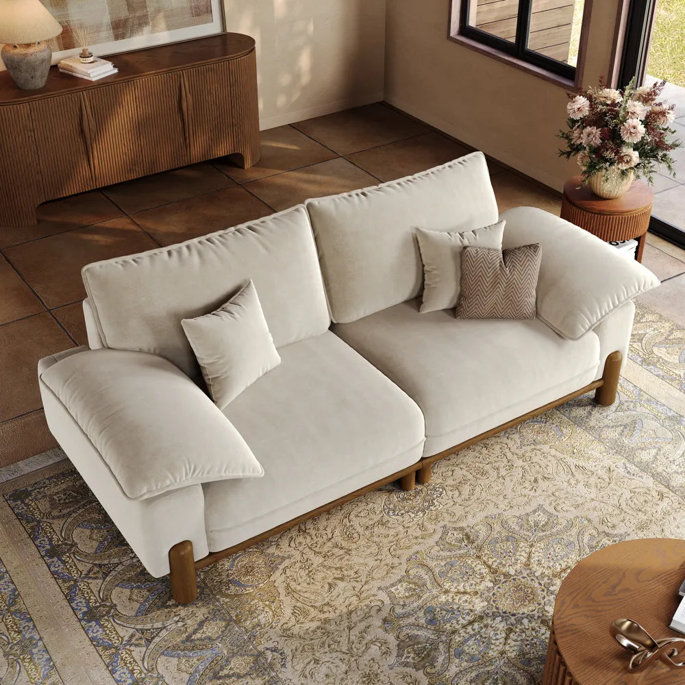 Atticus Mid-Century Small Space Sofa - 2-3 Seats, with Pet-Friendly Fabric