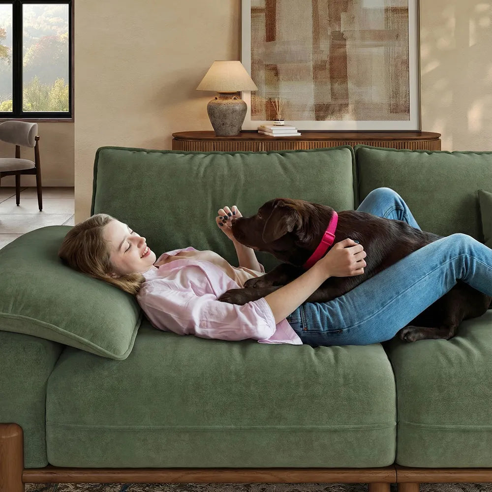 Atticus Mid-Century Small Space Sofa - 2-3 Seats, with Pet-Friendly Fabric