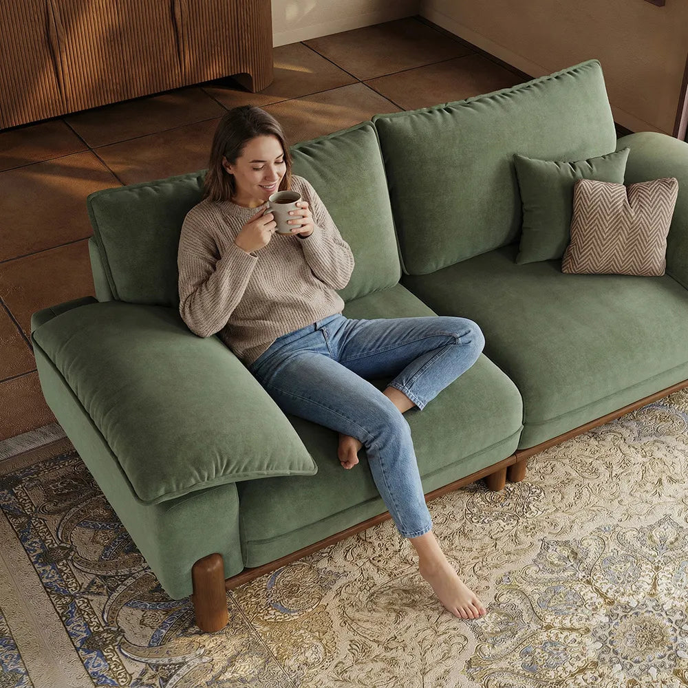Atticus Mid-Century Small Space Sofa - 2-3 Seats, with Pet-Friendly Fabric