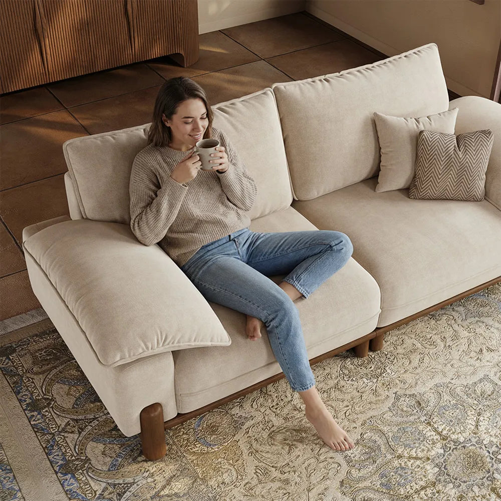 Atticus Mid-Century Small Space Sofa - 2-3 Seats, with Pet-Friendly Fabric