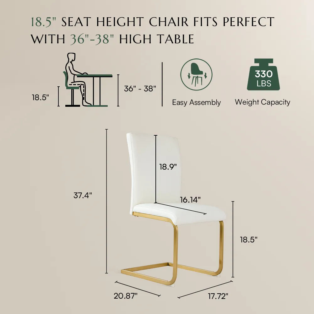 Modern Luxury Leather Dining Chairs Set of 2