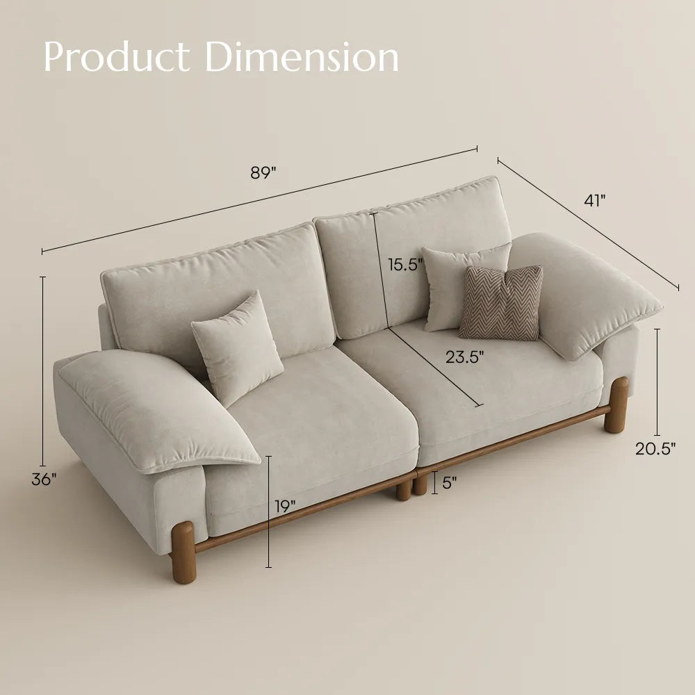 Atticus Mid-Century Small Space Sofa - 2-3 Seats, with Pet-Friendly Fabric