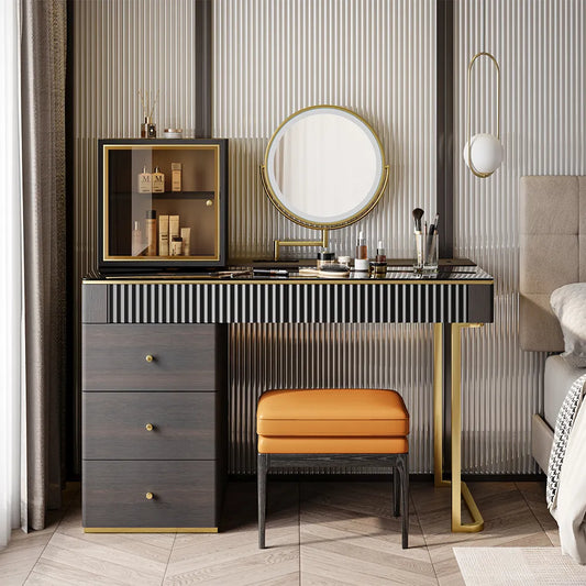 Ensemble de coiffeuse de maquillage moderne du milieu du siècle