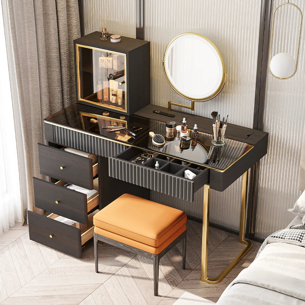 Ensemble de coiffeuse de maquillage moderne du milieu du siècle