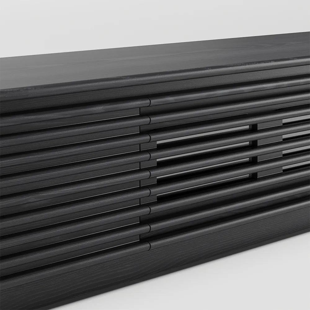 Meuble TV cannelé minimaliste avec tiroirs 
