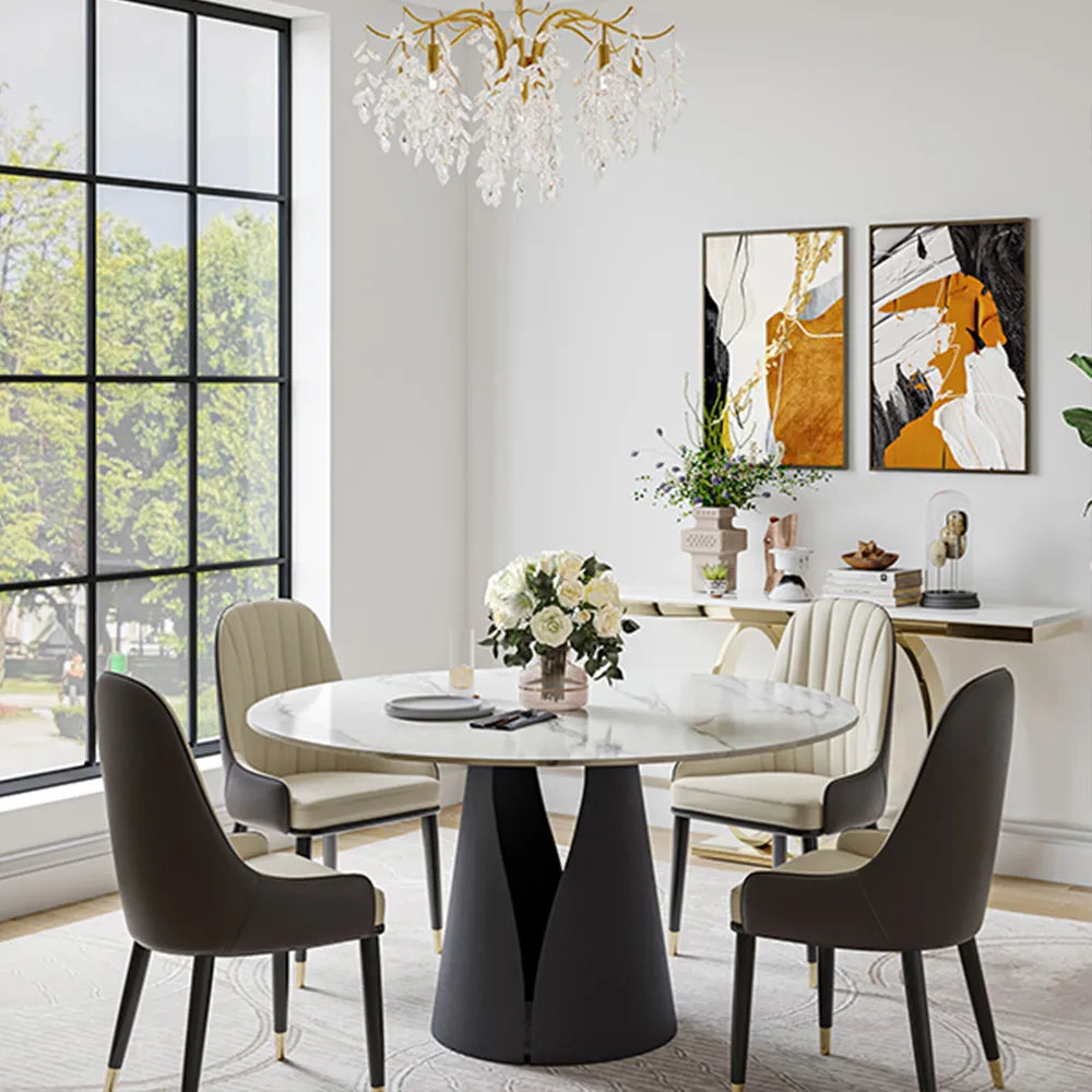 Vera - Round Matte Sintered Stone Dining Table — view 3