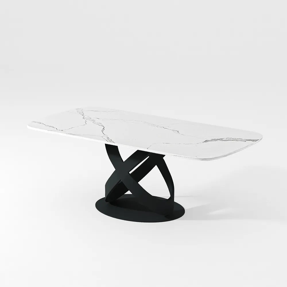 Maxwell-Rectangular Matte Sintered Stone Dining Table