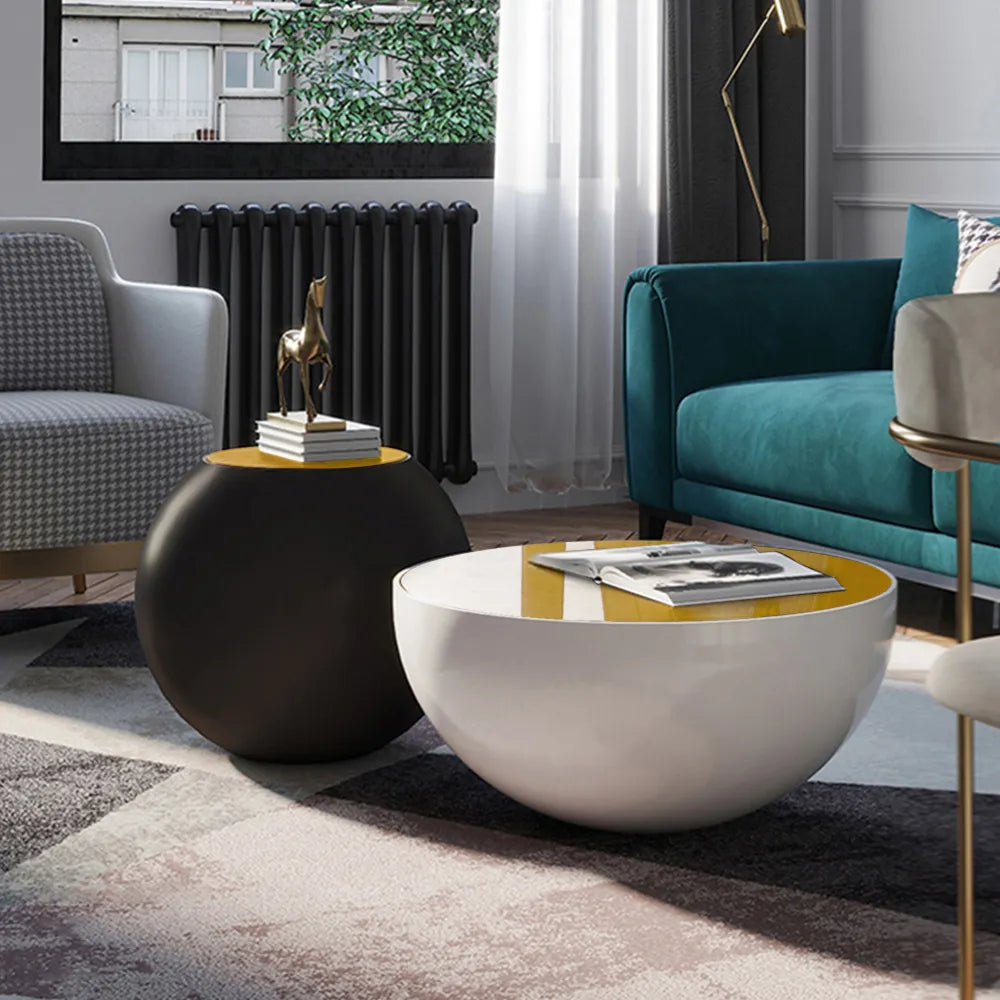 Ensemble de 2 tables basses rondes modernes 