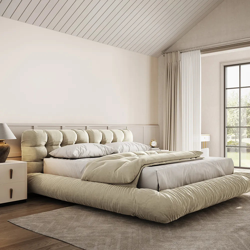 Lit queen size rembourré Marshmallow 