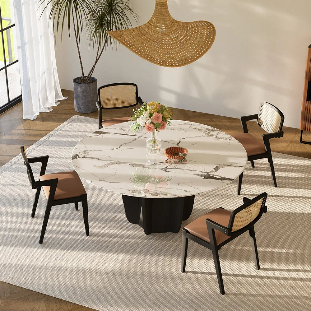 Table à manger ronde moderne du milieu du siècle de 51,18 po 